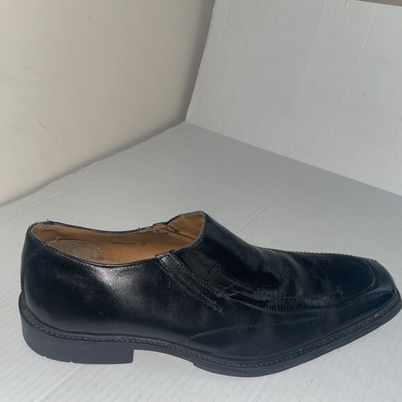 Steve‎ Madden Shoes Mens 12 Black Loafers Leather Square Toe Slip On Dressy - Picture 6 of 10